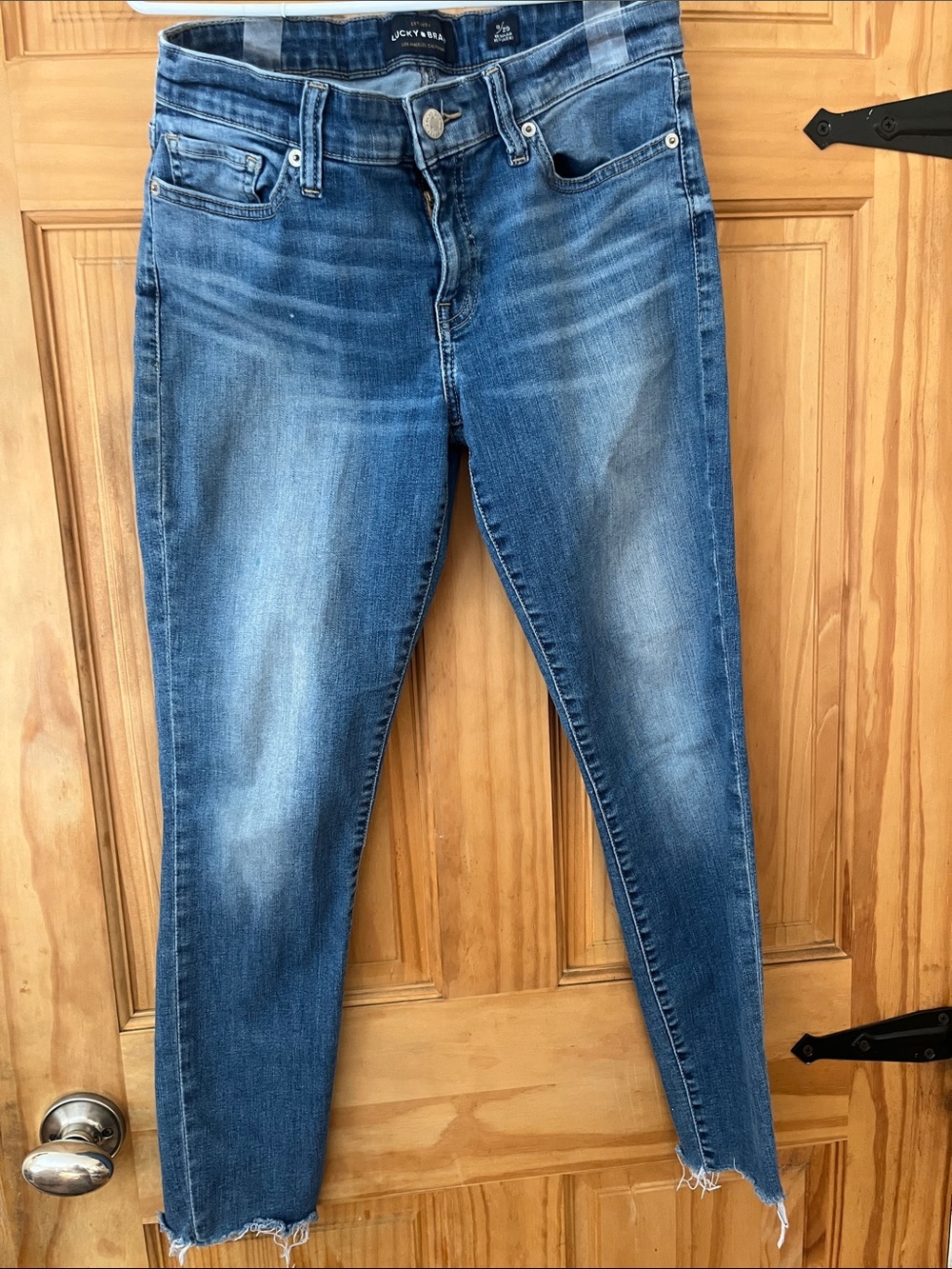 Lucky Brand Medium Blue Ankle Crop Stella Skinny Jeans